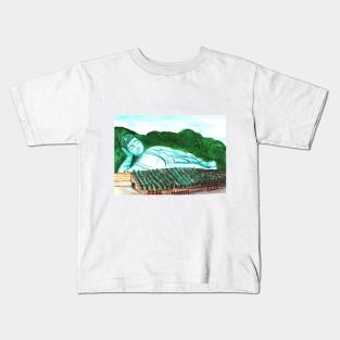 Watercolor - Reclining Buddha Kids T-Shirt